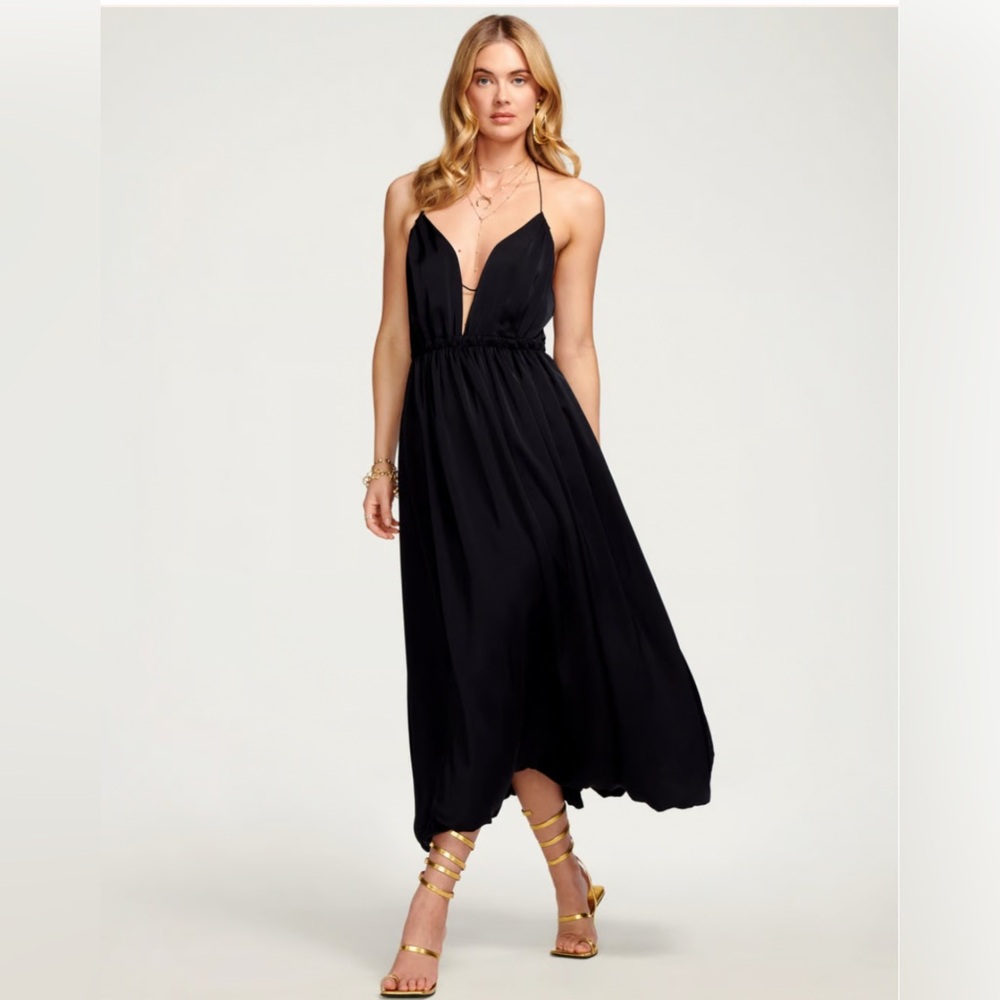 Ramy Brook Miley Plunge Midi Dress / Size Medium